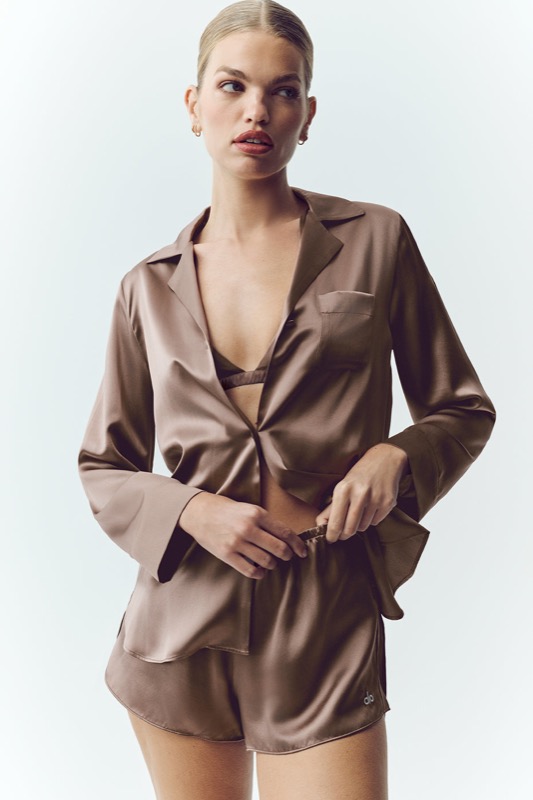 Silk Luminous Button Up